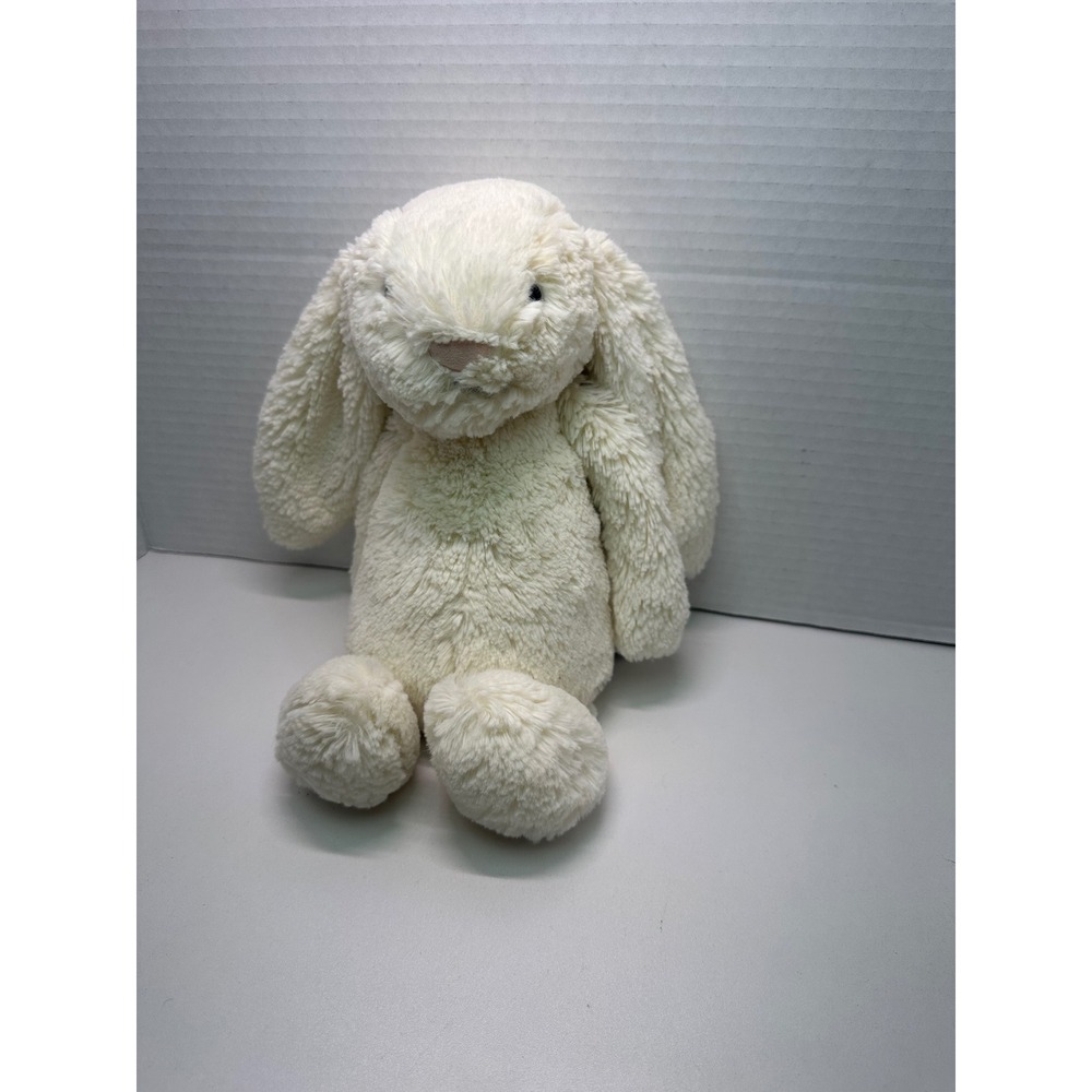 Jellycat Bashful Bunny Cream Off White Plush Stuffed Animal Floppy Ears Medium - Picture 2 of 9